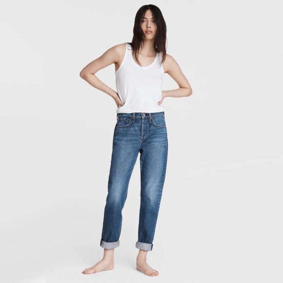 Rag&Bone "Rosa" Mid Rise Boyfriend Jean in "Clover", size 24 - Picture 1 of 13